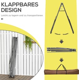 Opvouwbare 2-in-1 standaard voor hangmat en kledingrek, draagvermogen tot 120 kg (290 x 92 x 88 cm), voor tuin en terras — thumbnail 4