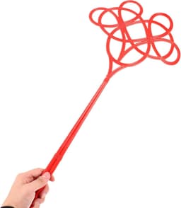 Tapijtklopper Set - Stofverwijderaar - Textiel Luchten - Lange Steel - 57.5 cm - Rood — thumbnail 5
