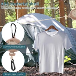 Uittrekbare Waslijn - Camping Waslijn - Kleding Drogen - Met Gespen Clips - 10 Meter - Abrikoos — thumbnail 2
