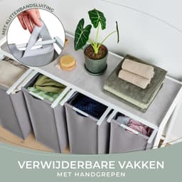 REN® Wasmand 4 Vakken - Wasmand - Wassorteerder - Crème - 73cm x 111cm x 36cm — thumbnail 5