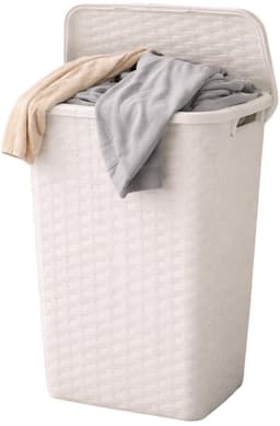 Benson Wasmand - rotan - met deksel - wit - 60 liter - 33 x 44 x 60 cm - kunststof — thumbnail 4