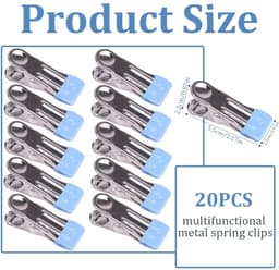 Dailygoods- Handdoekclips 20 Stuks - Roestvrij Staal - Antislip Tanden - Corrosiebestendig - Sterke Grip - Multifunctioneel - Wasknijpers — thumbnail 5
