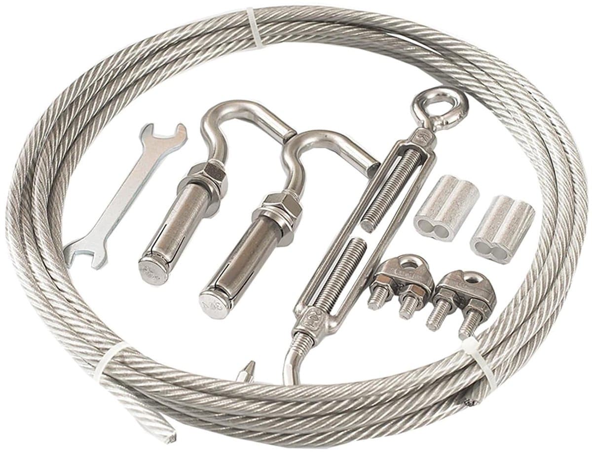 Roestvrij Staal Waslijn - Gecoate Staaldraad - Kleding Drogen - 304 Roestvrij Staal - 6 mm 8 meter - Zilver — afbeelding 1