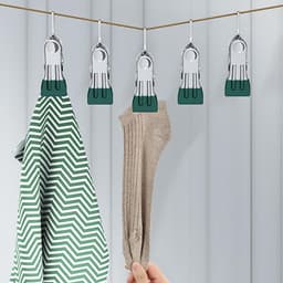 Wasknijpers Metaal - Kledingclips Ophangclips - Kleding Drogen - Roestvrij Staal - 8 stuks - Groen — thumbnail 2