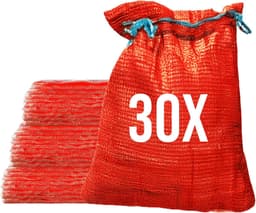 Raschelzakken - Netzakken - Oogst Opslag - Ademend Materiaal - 100 stuks 42x60cm - Rood — thumbnail 1