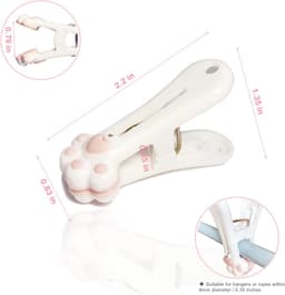 Plastic Wasknijpers - Zakclips Voedselclips - Kleding Drogen - Spoorloos Ontwerp - 5.6cm x 3.4cm - Wit — thumbnail 5