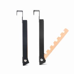Reisdroogrek- Zonder boren - Opvouwbaar -Kledingstang - Achter-deur-hanger voor hotelkleding -Droogrek - Haak - 【Zwart】Set van 2, geschikt voor deuren tot 4,5 cm dik — thumbnail 2