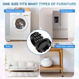 Universele anti-vibratie voeten voor wasmachines, 4 stuks, schokabsorbers voor stabiliteit en anti-slip voor wasmachines en drogers — thumbnail 5
