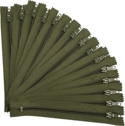 Spiralen Ritsen Set - Ritsen met trekker - Kleding repareren - Niet-gescheiden ontwerp - 16 cm - Militair groen — thumbnail 2