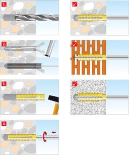 Metaal plug - Ankerplug pluggen - Montage bevestigen - Cellenbeton geschikt - 8x60 mm 100 stuks - Zilverkleurig — thumbnail 4