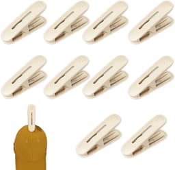 Kleding Pins - Wasknijpers Hanger - Kleding Drogen - Winddichte Clip - 10 Stuks - Romig — thumbnail 1