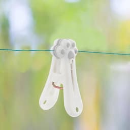 Plastic Wasknijpers - Stevige Clips - Kleding Drogen - Kattenpoot Ontwerp - 12 Stuks - Lichtgrijs — thumbnail 4