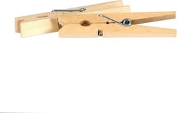 Houten Wasknijpers - Kledingklemmen Natuurlijk Hout - Wasgoed Ophangen - Onbehandeld Hardhout - 73 mm - Houtkleur — thumbnail 3