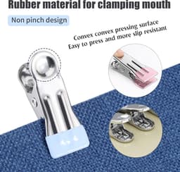 Wasknijpers Roestvrij Staal - Antislip Clips - Kleding Drogen - Niet-afgevend Rubber - 40 Stuks - 5 Kleuren — thumbnail 4