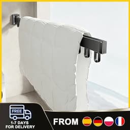 Dailygoods Aan de muur gemonteerd opvouwbaar droogrek, intrekbare kledinghanger, opvouwbare aluminium kleding voor balko — thumbnail 1