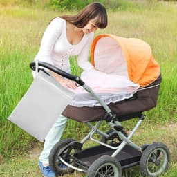 Waterdichte Waszak 40x30cm met Handvat, Herbruikbare Ritszak voor Zwemkleding, Strandhanddoeken en Luiers (Grijs & Roze) — thumbnail 2