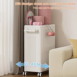 Seth Select Grote Wasmand op Wielen – Inklapbaar – Met Deksel – Makkelijk Verplaatsbare Wasbox - Creamy white — thumbnail 5