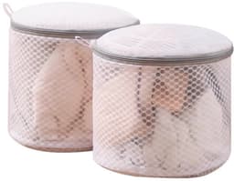 2 stuks honingraat mesh waszakken voor delicate stoffen met rits, kleding waszakken voor ondergoed, lingerie, beha, kousen, sokken, extra sterk, om betere bescherming te bieden — thumbnail 1
