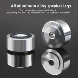 Luidspreker Isolatie Voeten - Schokdemper Voeten - Verbeter Geluidskwaliteit - Voorkomt Trillingen - 4 Stuks - Aluminiumkleurig — thumbnail 5