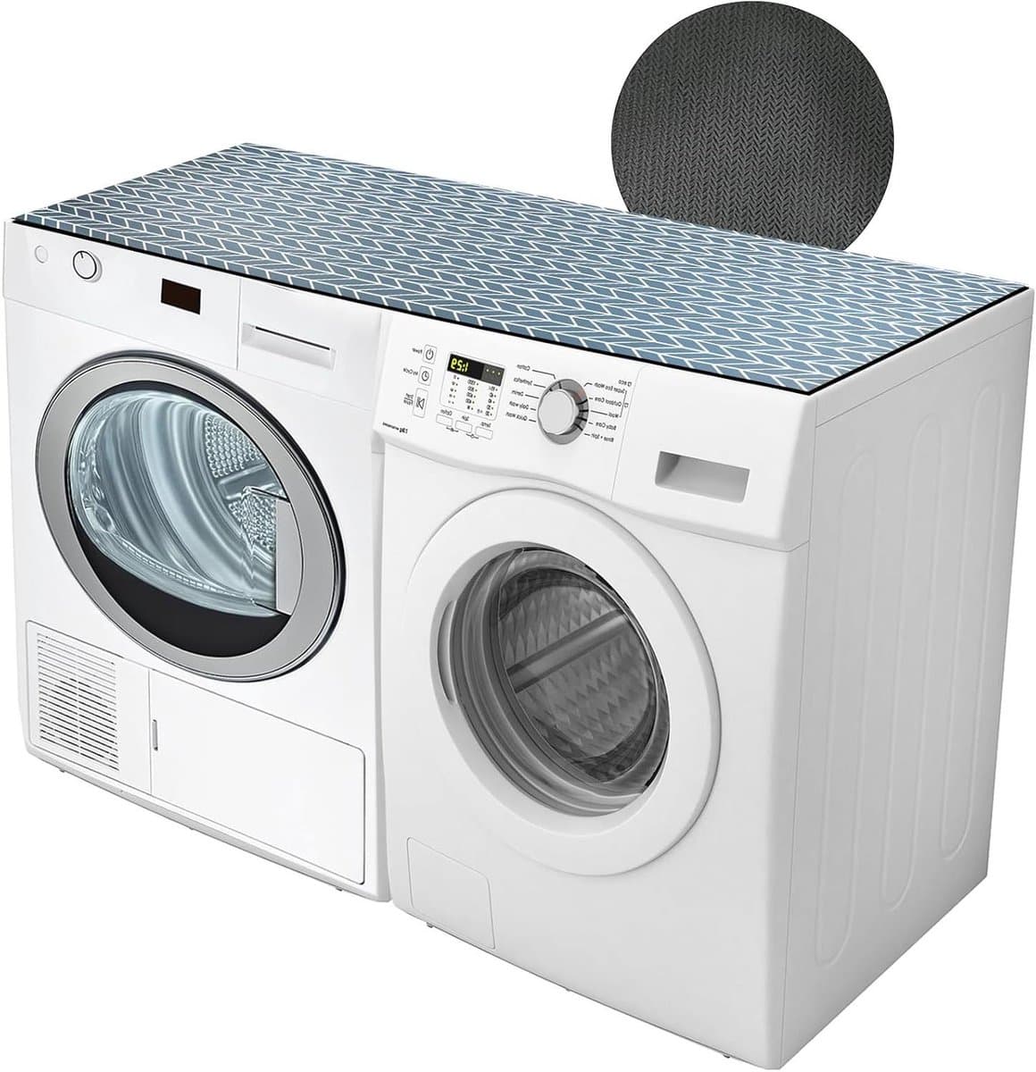 Wasmachine Droger Deksel - Apparaat Beschermer - Apparaten Beschermen - Antislip Bodem - 54 x 27.5 Inch - Wit Grijs — afbeelding 1