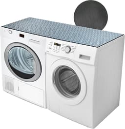 Wasmachine Droger Deksel - Apparaat Beschermer - Apparaten Beschermen - Antislip Bodem - 54 x 27.5 Inch - Wit Grijs — thumbnail 1