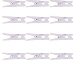 Kleine houten pinnen - Mini knijpers - Foto's ophangen - Rustieke uitstraling - 50 stuks - Wit