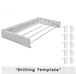 MOZY® - Uitklapbaar Wanddroogrek - Wit - 80 cm - Wandmontage - tot 20 kg - 4 Meter Drooglengte - Inklapbaar Droogrek - Muurdroogrek - Wasrek — thumbnail 4