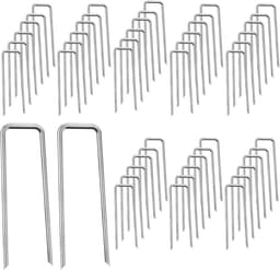 U-vormige grondankers, 50 stuks, RVS bodemankers voor kunstgras, netten en weefsel, 3 x 40 x 150 mm, duurzaam en weerbestendig — thumbnail 1