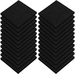 24 Stuks Rectangulaire Compostbin Filters van 12x12cm, 1cm Dikke Actieve Koolstof Geurfilter, Vervangingsfilters voor Keukencompostbakken, Zwart en Duurzaam — thumbnail 1