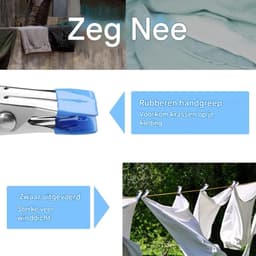 longziming -Wasknijper - Wasclip - Roestvrijstalen Klem - Antislip Tanden - Afgeronde Kaken - Roestvrij Staal - Corrosiebestendig - Veelzijdig Inzetbaar - 10 Stuk — thumbnail 3