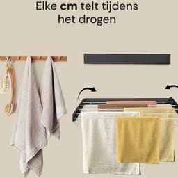 Wanddroogrek - Wasrek - Droogrek - Wand Droogrek - Wanddroogrek Inklapbaar - Was Drogen — thumbnail 2