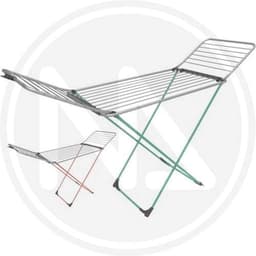 Borealis Droogrek Aluminium Poten Gekleurde Lak Glitterlook Roze-Groen Rollen Vleugelblok 20m Wasrek - Made in Italy - Afmetingen Open — thumbnail 1