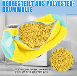 Schoenwaszakken 2 Stuks - Beschermende Waszak voor Schoenen met Ritssluiting - Voorkom Vervorming en Kleurverlies - Geschikt voor Wasmachine - Geel — thumbnail 4