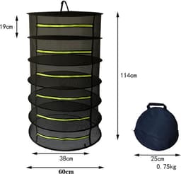 Droognet opvouwbaar - Droognet voor planten met groene ritsen - 6 laags hangende planten droge planten net - ademend droge planten Net met ritssluitingen - opvouwbaar Hangende droge planten Net — thumbnail 2