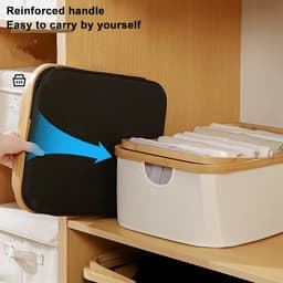 Vouwbare Wasmand met Handvat - Lichtgewicht Oxford Katoenen Opbergmand - Draagbare Wasmand voor Kleine Appartementen & Badkamers - Wasbox voor Zomerwas (Wit-M) — thumbnail 4