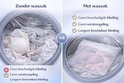 Waszak Set 5 Stuks – Waszak met Rits 40x50 cm – Beschermt Delicate Was – Wasnet / Waszak Kleding – Polyester Waszak Wit – 60°C Wasbaar — thumbnail 4