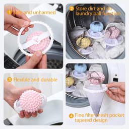 Wasmachine Lint Filter 3-delig - Drijvende Haar & Pluis Verwijderaar - 2025 Upgrade voor Huisdierenharen - Universeel voor Alle Wasmachines (Grote Bal, Gemengde Kleuren) — thumbnail 3
