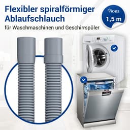 Afvoerslang 2,5 meter voor wasmachine en vaatwasser met 19/22 mm aansluiting en slanghaak — thumbnail 3