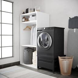 Wasmachine Verhoger - Onderstel met lade - Comfortabel Wassen - Met uittrekbaar blad - 42 cm hoog - Zwart — thumbnail 3