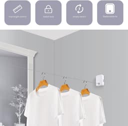 Intrekbare waslijn voor badkamer en balkon - 4,2 m verstelbare kledinglijn — thumbnail 3