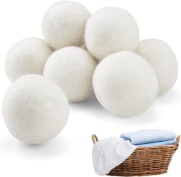 Set van 9 natuurlijke droogballen van 100% schapenwol voor wasdroger — thumbnail 1
