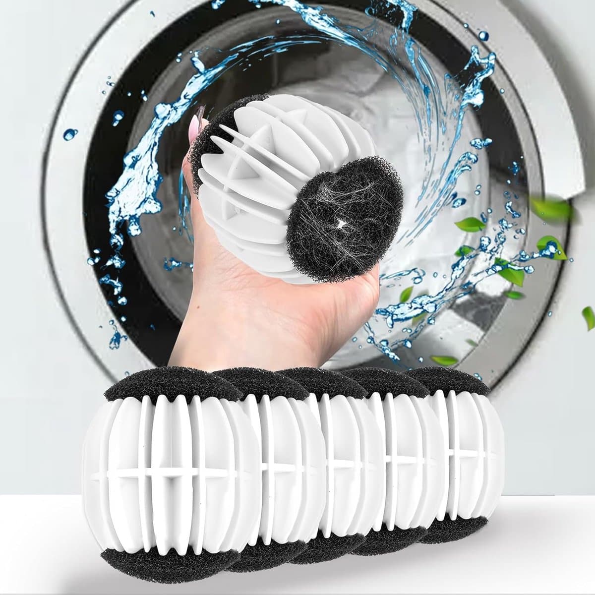 Wasballen voor wasmachine - 6 stuks - huisdierhaarverwijderaars - Anti haar - Drogerballen - Sneller droog - Anti-klit wasballen - Anti-kreuk - Haarvanger Wasbollen - Anti Haar Droogballen - voor het verwijderen van pluisjes en haar uit de wasmachine — afbeelding 1