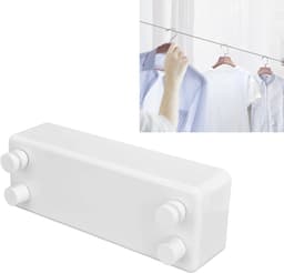Intrekbare Waslijn - Draagbaar Droogrek - Binnen Droogrek - Roestvrij Staal - 4 Meter - Zilver — thumbnail 4