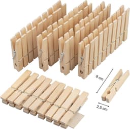 50x Houten Wasknijpers Duurzaam Winddicht voor Waslijn en Wasrek — thumbnail 1