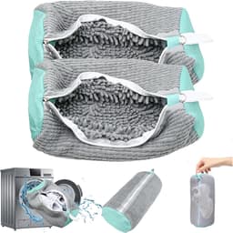 2 stuks Schoenen waszak - Sneaker waszak - Waszak voor schoenen - Grijze schoenen waszak - Herbruikbare schoenwaszakken zijn geschikt voor de wasmachine en droger en reinigen en beschermen alle soorten schoenen — thumbnail 1