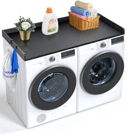 VEVOR was-droogcombinatie werkblad 3-plaat wasmachine 1370x700x69mm zwart — thumbnail 5