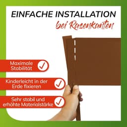 Bodemanker Graskant - Bloembakrand Stabilisator - Tuinranden Bevestigen - Verstevigde Bevestiging - 13 cm Set - Corten — thumbnail 2