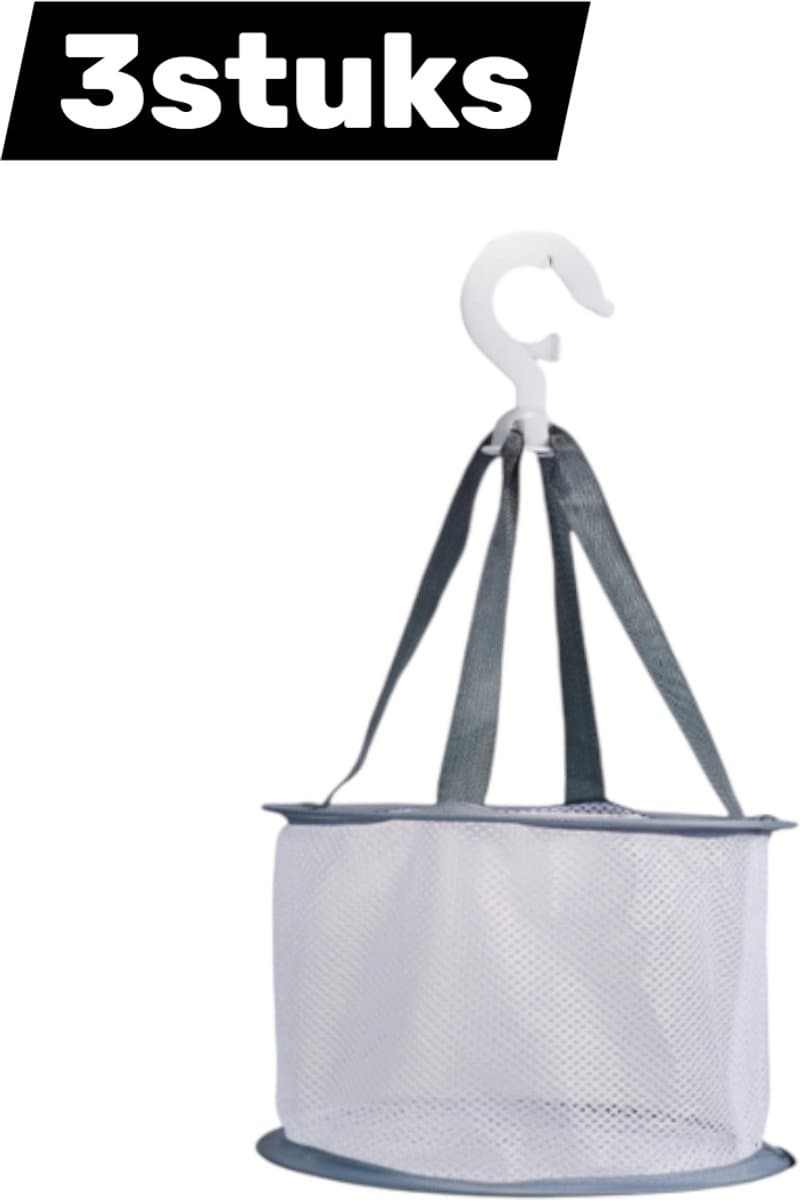 3 stuks - Droognet voor schoonheidsverzorging - Droogmand voor kleding - Mini netdroogmand - Hangende droogmand voor kleding - Opvouwbaar droognet voor stoffen - Grijs — afbeelding 1