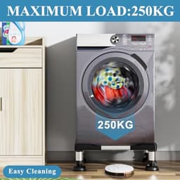 Wasmachine Onderstel met Schokabsorberende Functie - Belastbaarheid 250 kg, Verstelbaar van 45-65 cm - Zwart — thumbnail 4