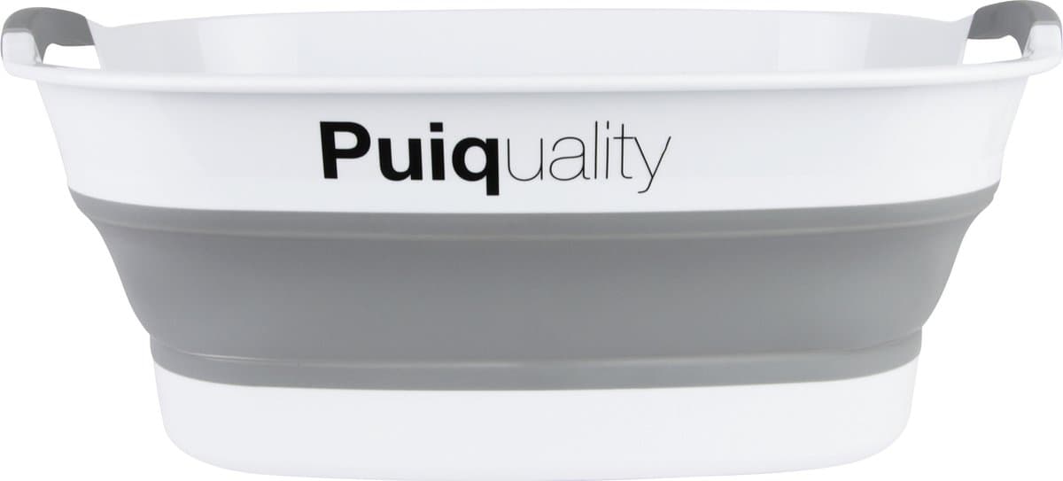 Puiquality Opvouwbare Wasmanden met Handvaten - 26 Liter - Siliconen Wasmand - Wit/Grijs — afbeelding 1